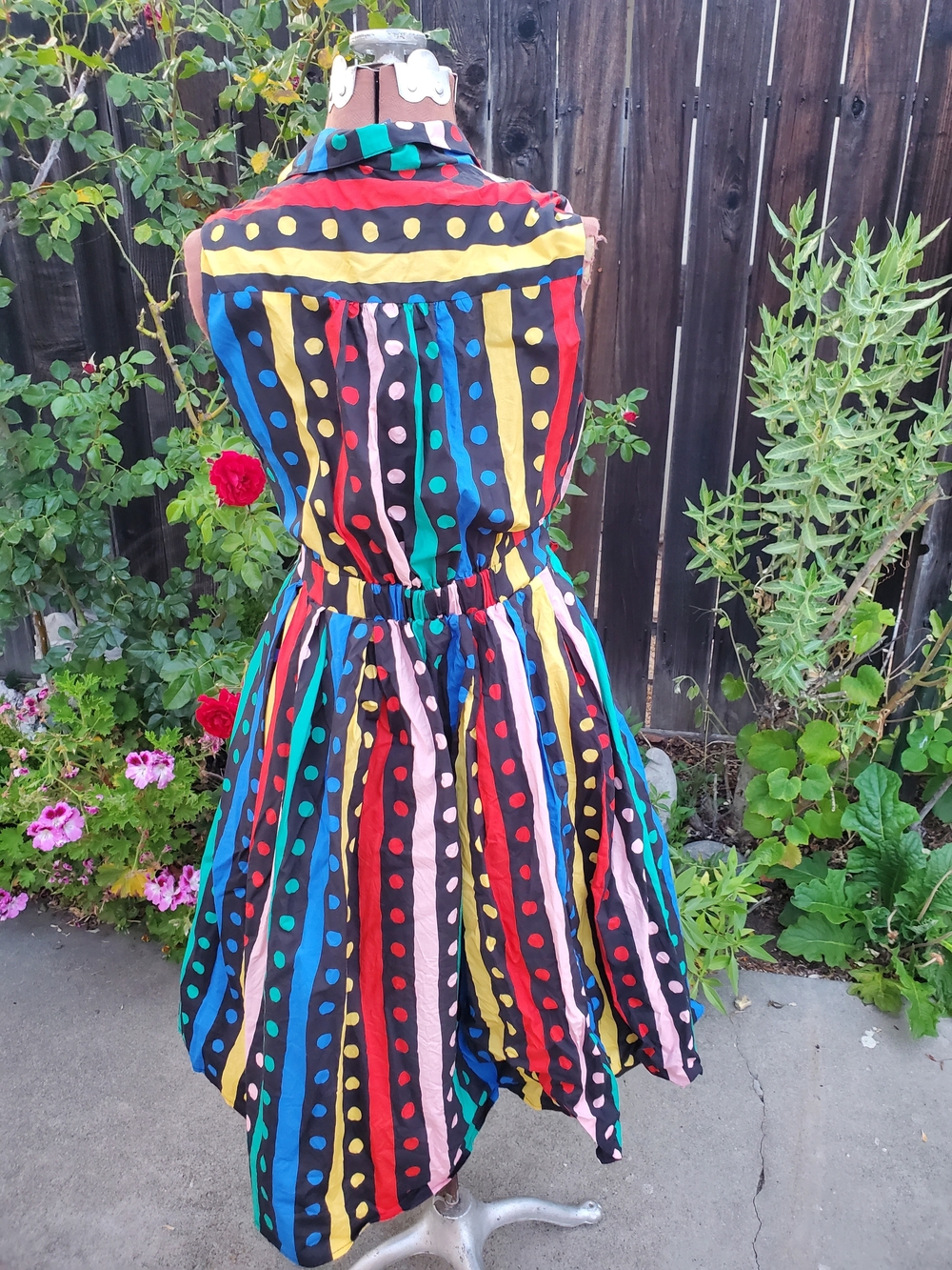ModCloth Multicolor Polka Dot & Stripe Midi Dress - Picture 4 of 7